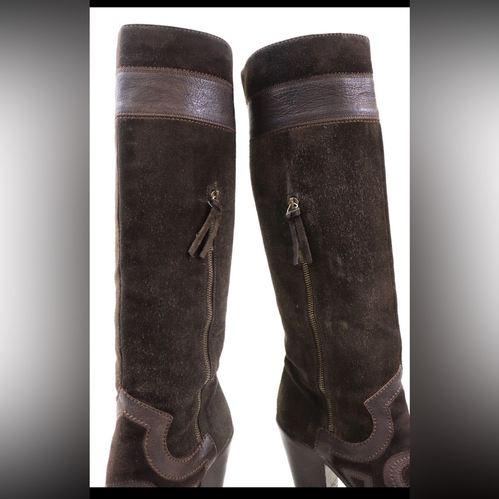 MIU MIU Miuccia Prada Boots Western Cowboy Suede Leather size 10.5/40.5 - Picture 13 of 16